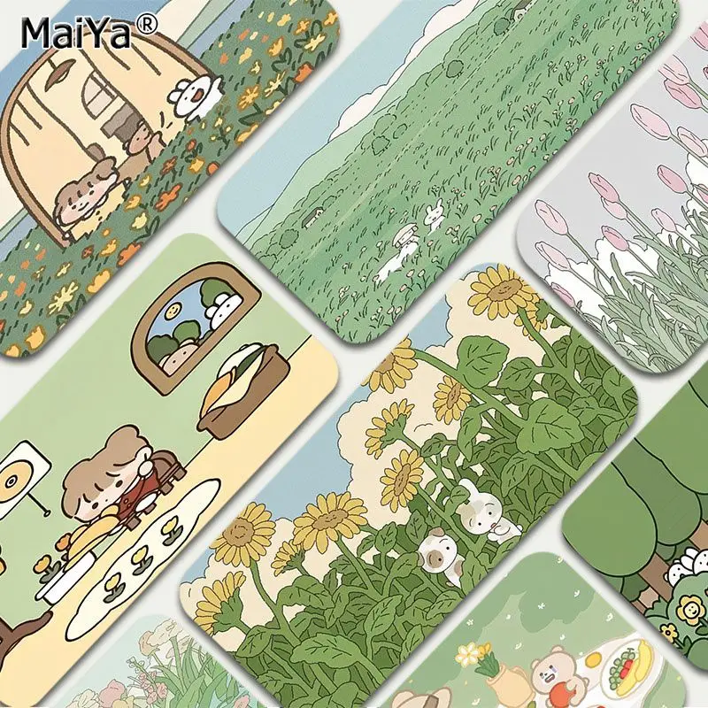 

Green Grassland Flower Field Beautiful Scenery LockedgeStudent Mousepad Gamer Computer Keyboard Pad Games Pad Writing Desk Mats