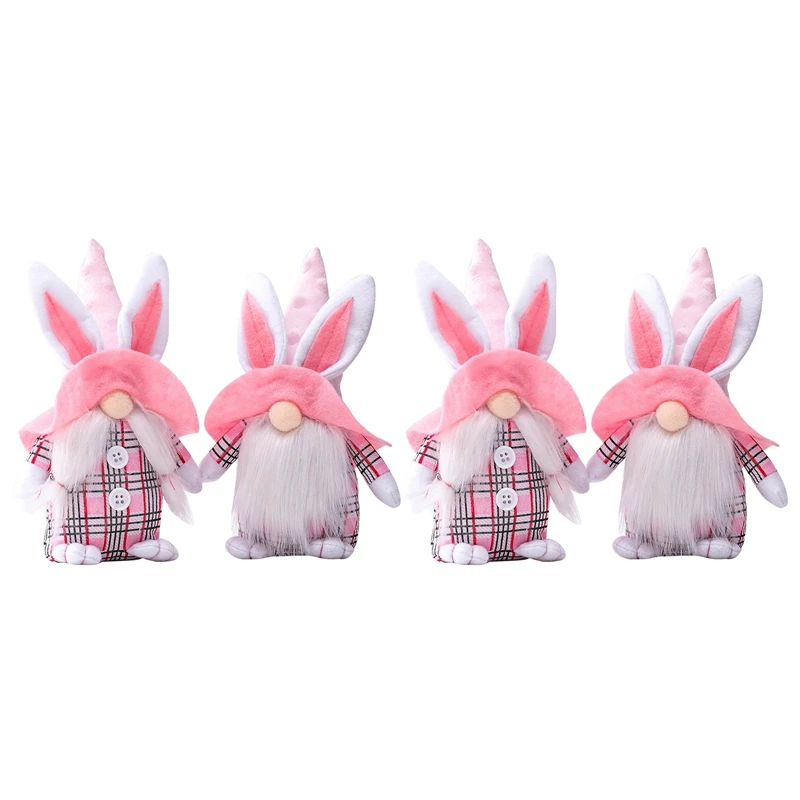 

4 PCS Easter Gnome Plush Doll Easter Faceless Spring Gnomes Plush Rabbit Toys Easter Faceless Doll Easter Decorations