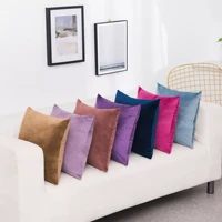 new j solid color velvet cushion cover candy color throw pillow case for sofa car home decorative pillowcase pillow cover decora
