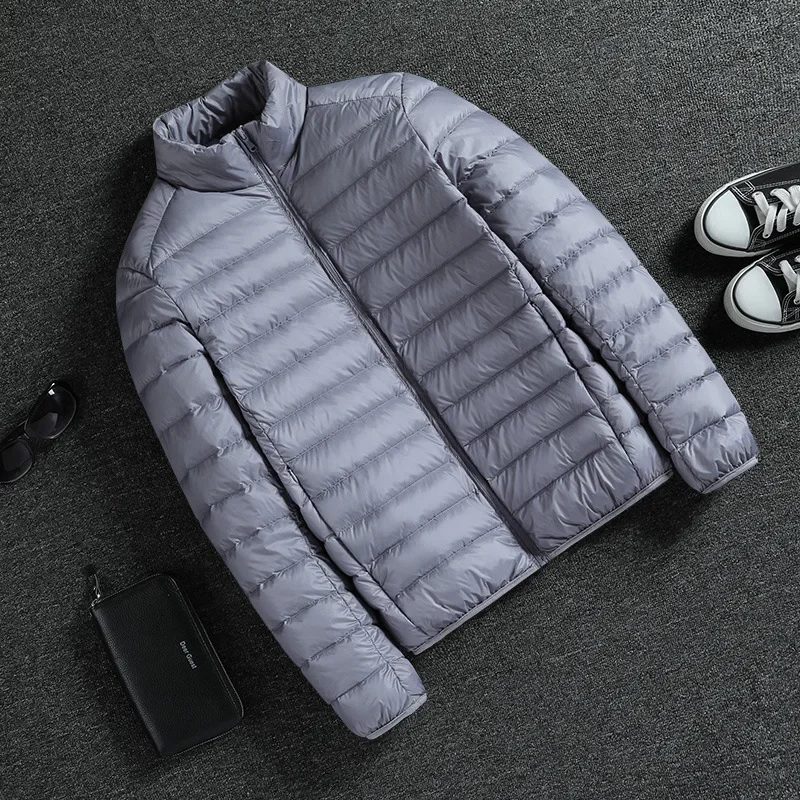 Новинка 2024 мужской пуховый жилет модный легкий с воротником-стойкой на плечах