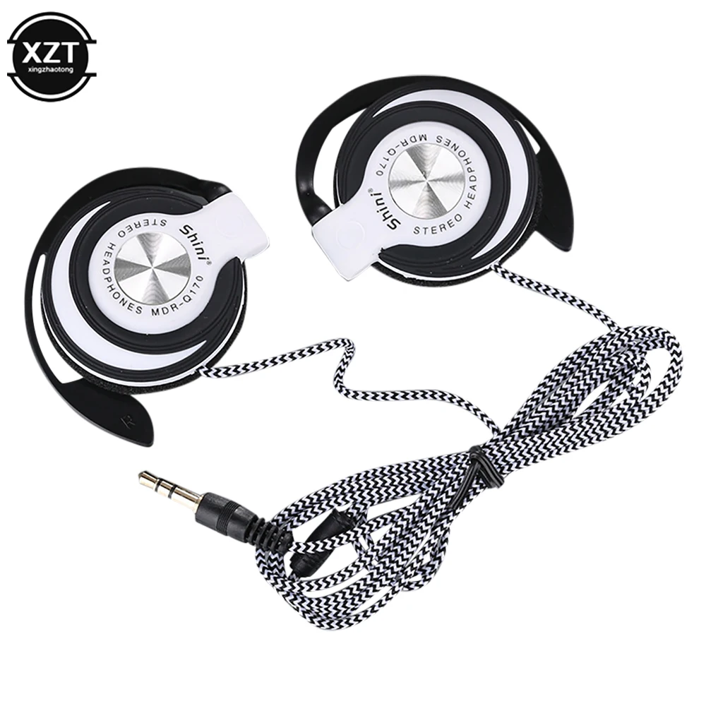 

3.5mm Wired Headphones HIFI Heavy Bass Headset Over-ear Adjustable Ear Hook Earphones Mp3/MP4 Music Sports Earphone for Phone PC