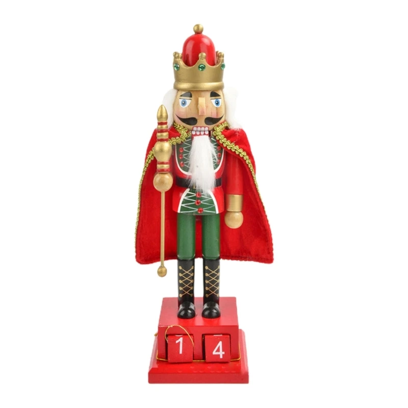 

B0KB 15-дюймовый деревянный гайковёр, календарь, фигурка, дисплей, Рождественский Декор для полок, столов, дома 2023, новый год