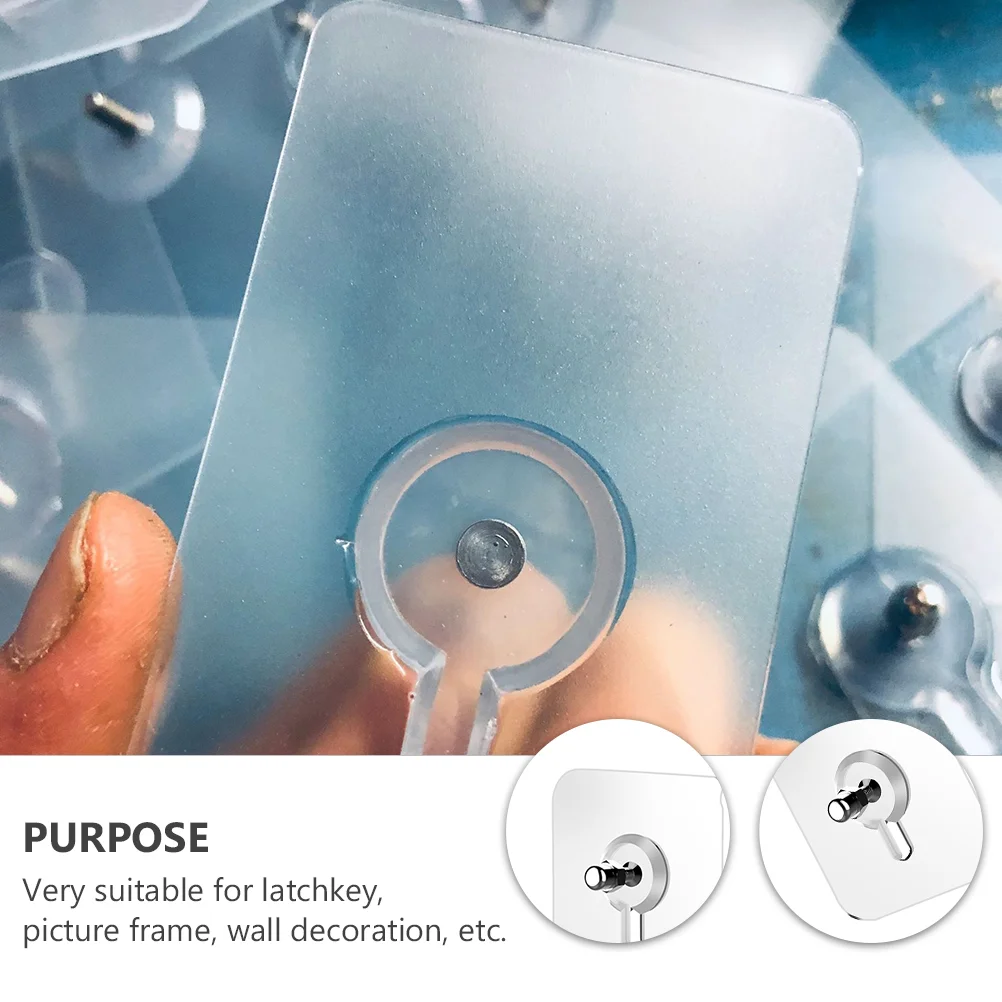 

Hooks Wall Screw Hook Adhesive Hangingsticker Nail Nails Freeseamless Heavy Duty Hanger Transparent Sticky Mount Trace Kitchen