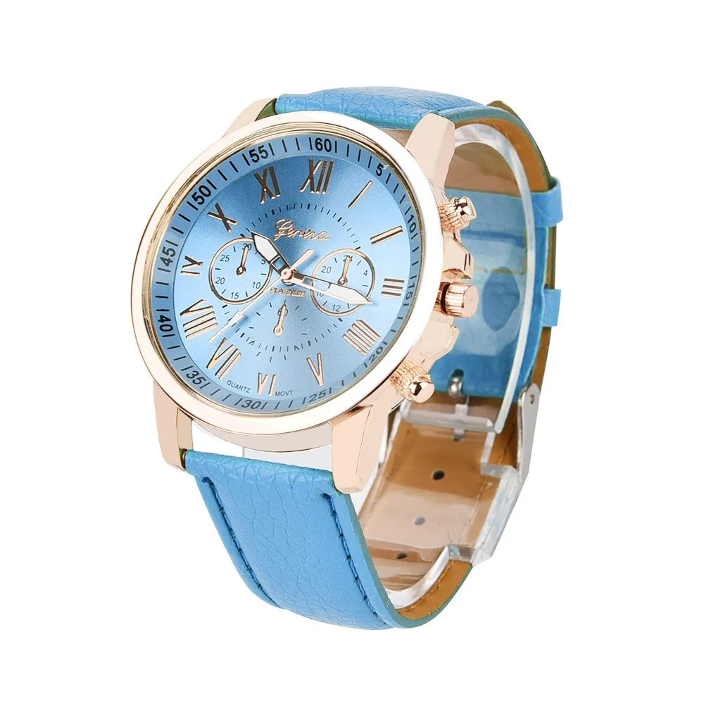 

NO.2 A1517 Roman Numerals Leather Band Montre Relogio Feminino Watch Reloj Mujer Analog Quartz Wristwatch