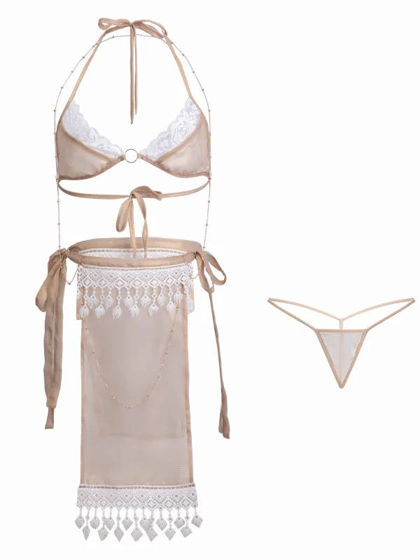 Женский летний комплект из двух предметов привлекательная трехконечная