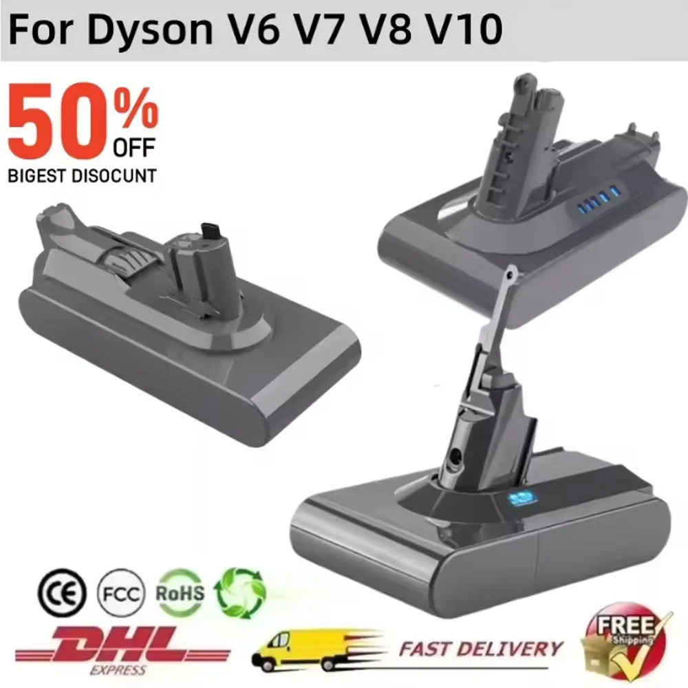 Фото Сменный аккумулятор 6000 мАч 21,6 В для ручного пылесоса Dyson V7/SV11 Motorhead Pro V7 Trigger V7 Animal V7 №2