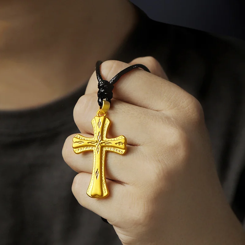 

Fashion Simple Cross Necklace for Men and Women Retro Hip Hop Gold Color Pendant Collar Chain Punk Goth Jewelry Accessories Gift