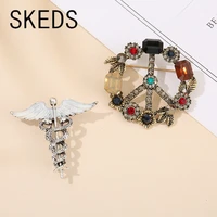 skeds women men exquisite crystal anti nuclear warfare brooches badges classic vintage unisex rhinestone brooch pin accessories