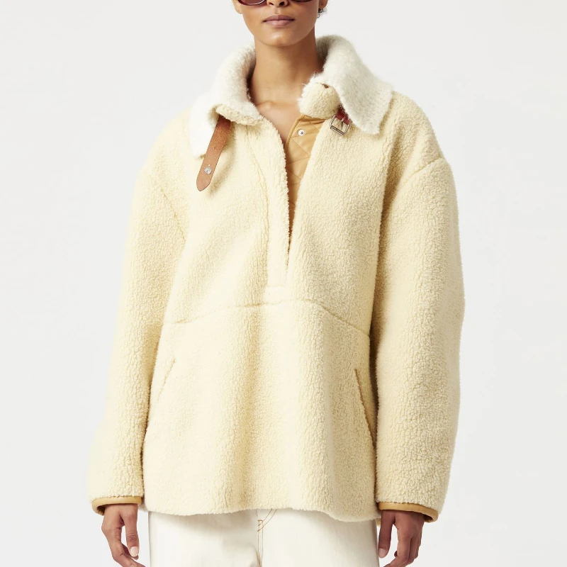 

Женская теплая хлопковая куртка на пуговицах с лацканами, флисовая осенне-зимняя новая женская Повседневная Свободная куртка-свитер с карманами