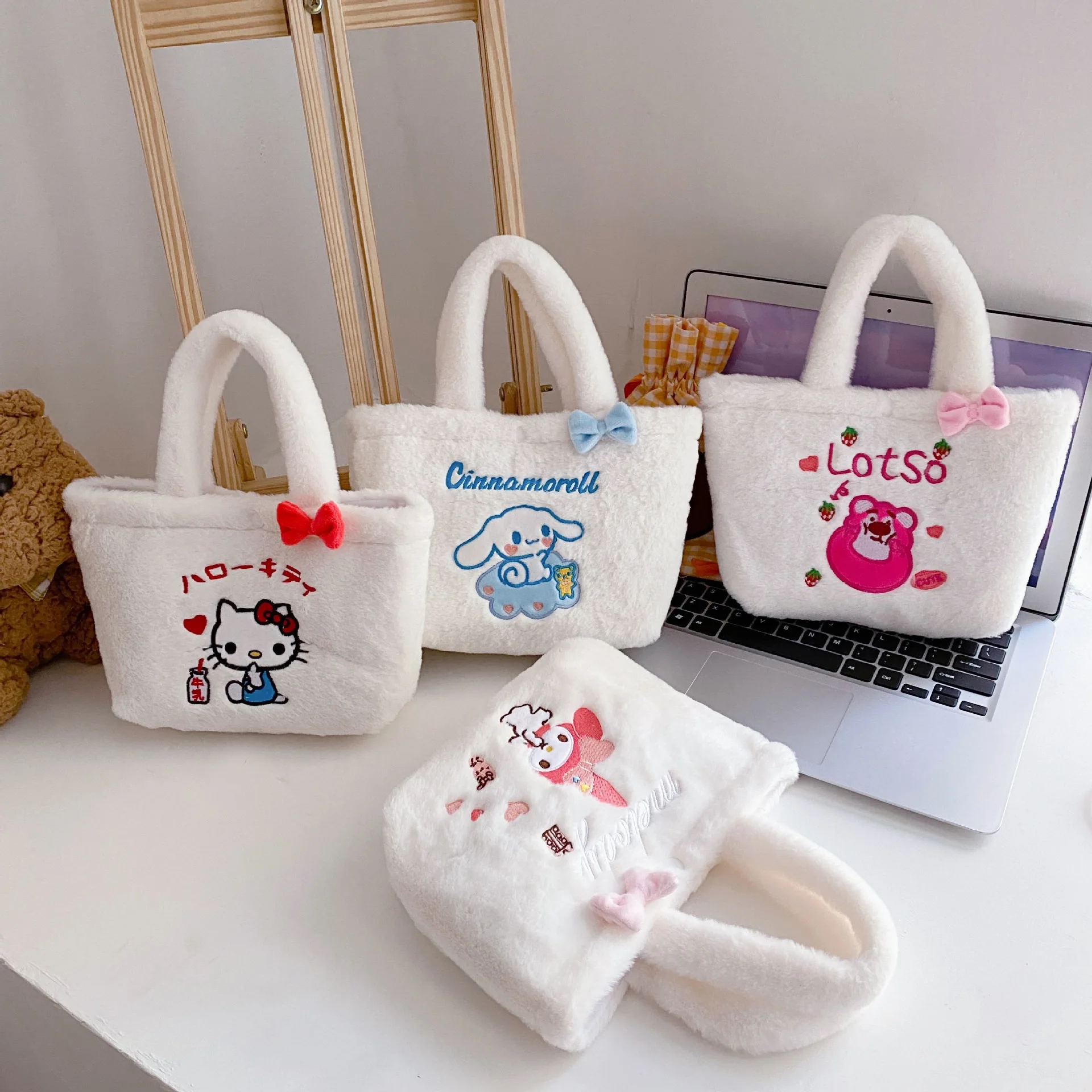 

Sanrio аниме мультфильм Сумка милая плюшевая Cinnamoroll Melody креативная кавайная маленькая квадратная сумка подарок