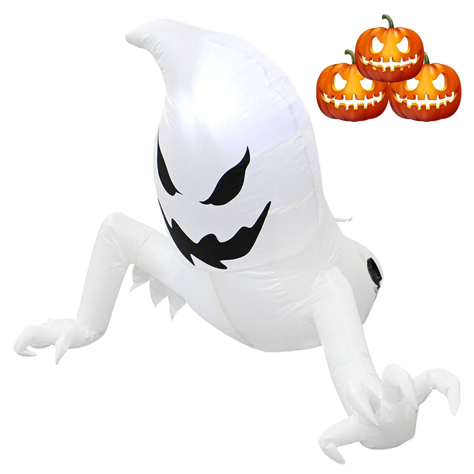 

110cm Large Halloween Inflatable Ghost Outdoor Garden Inflatabl Decor LED Glowing Scary White Ghost Party Holiday Decoration