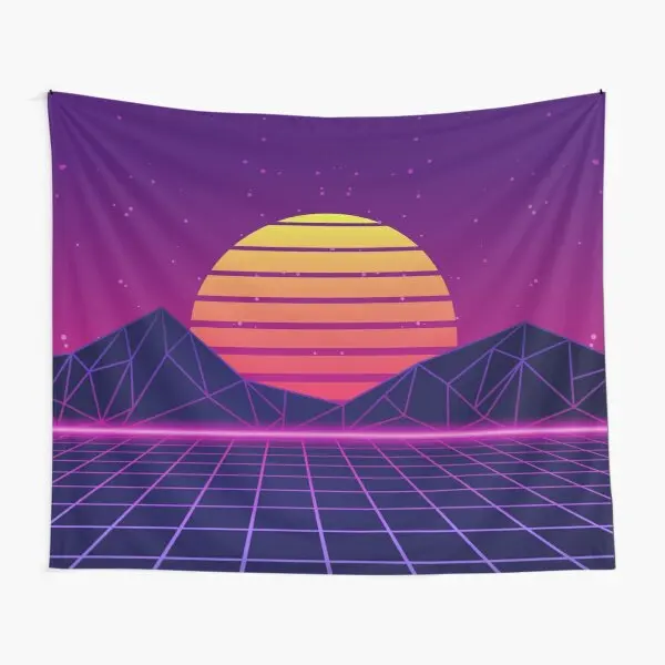 

Synthwave Sunset Aesthetic Tapestry Art Bedspread Room Wall Beautiful Decoration Towel Home Printed Yoga Mat Blanket Travel