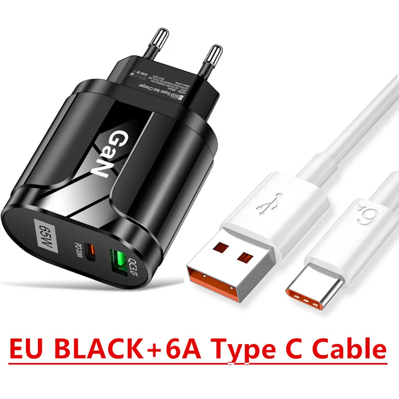 PD 65W Wall Charge For Laptop MacBook Pro Type-C For Apple iPhone 13 12 11 Pro iPad Huawei Xiaomi Samsung Quick Charger Adapter