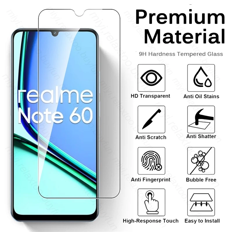 4-1 шт. для Realme Note 60 4G Защитное стекло на Realmi Not Note60 Защитная пленка экрана