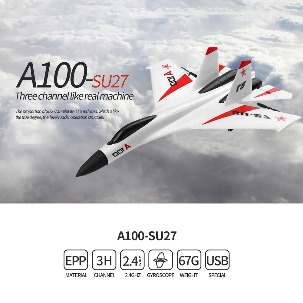

Wltoys XK A100-SU27 RC самолет 2,4G 340 мм 3CH самолёт с неподвижным крылом уличные игрушки RC летающий самолет с дистанционным управлением детский подарок