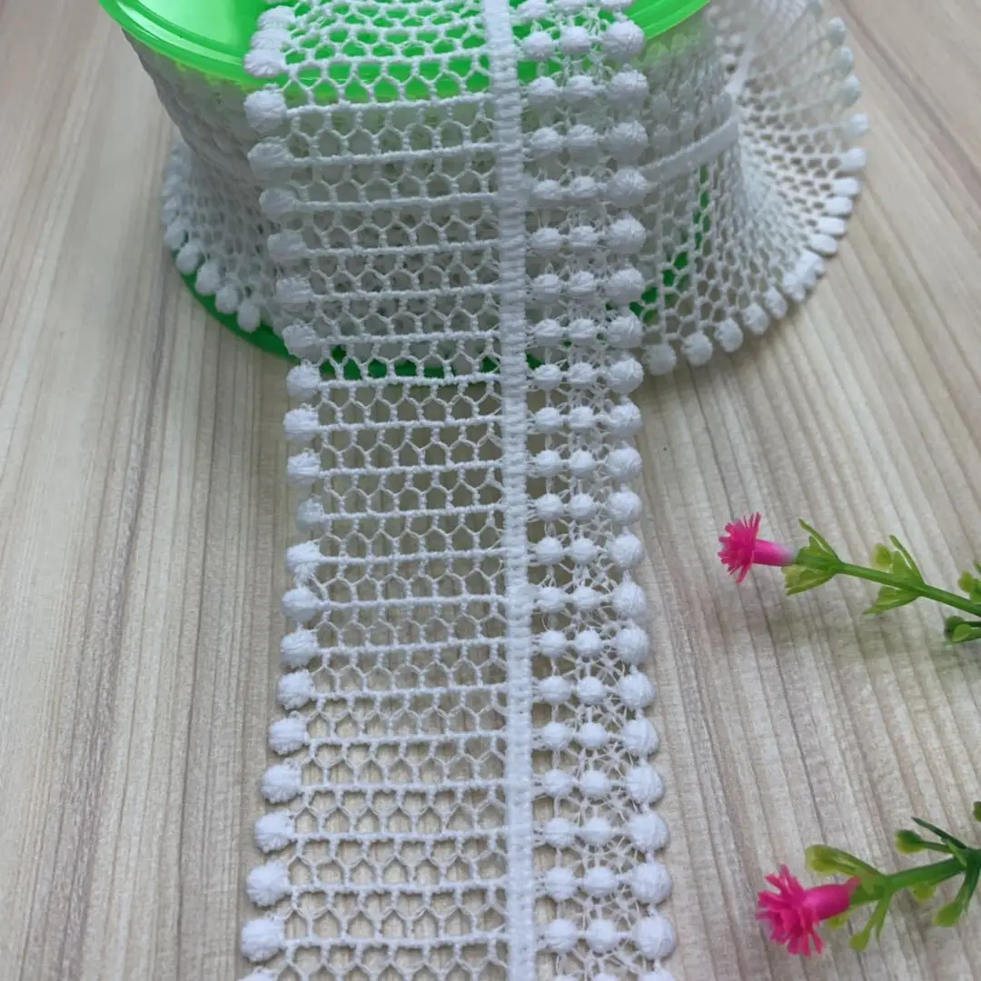 

2 Yards 45mm Wide Apparel Sewing Fabric Trim Milk Silk Crocheted Lace Fabric Ribbon Handmade Accessories