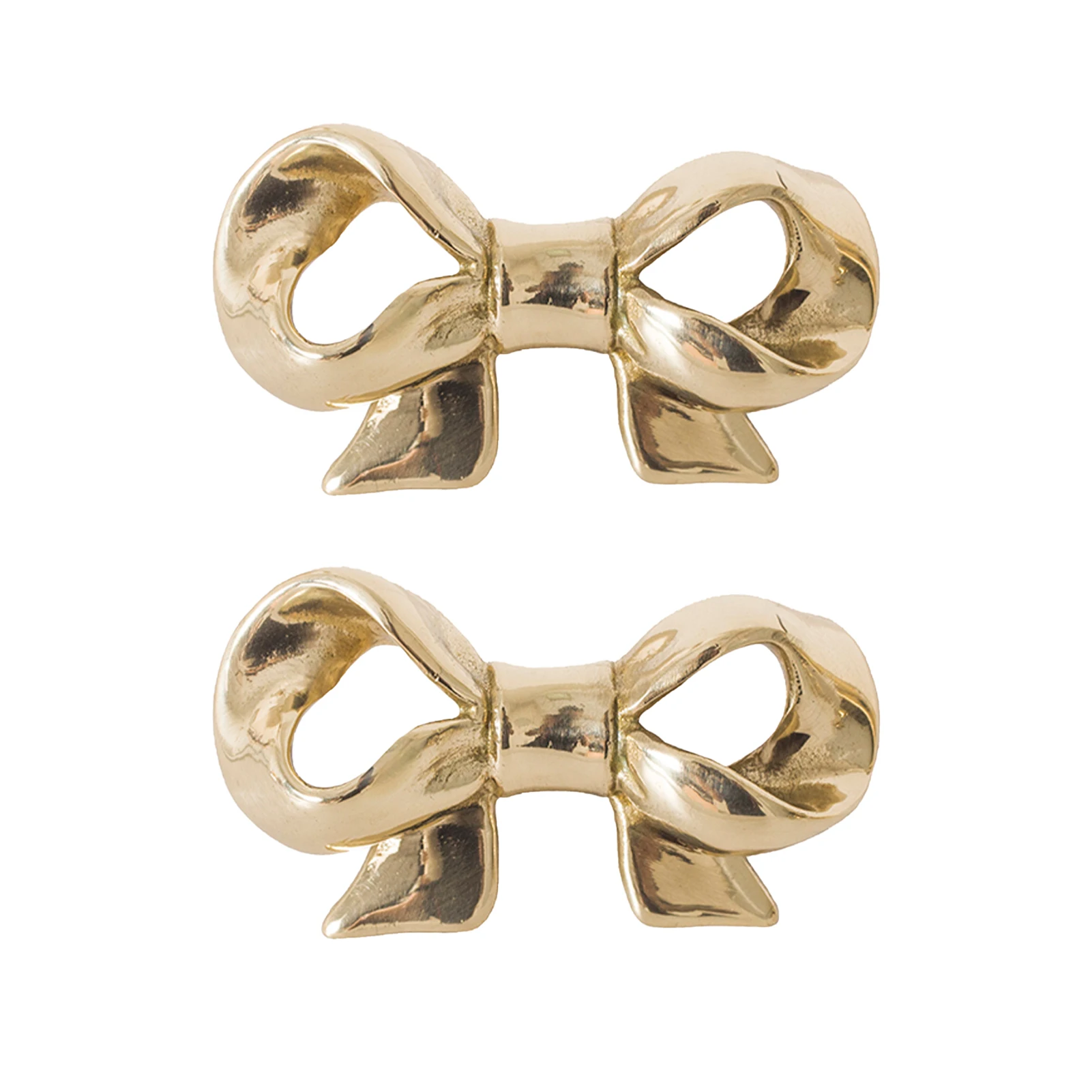 

Cabinet Pulls 2pcs Handle Thick Brass Easy Install Bow Shape Durable For Wardrobes, Cabinets, Doors, Drawers, Dressing Tables