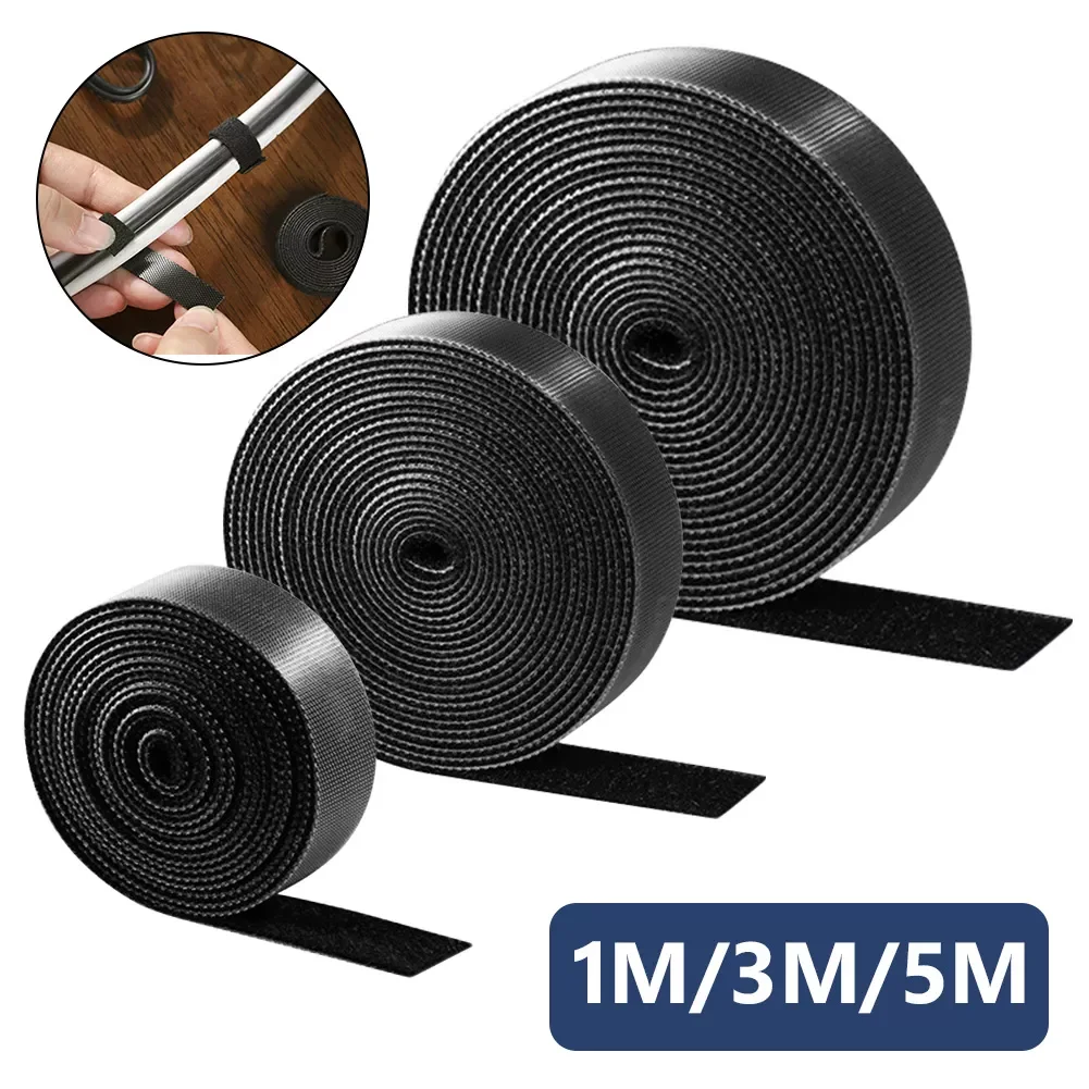 

1/3/5M/Roll 10mm 15mm Self Adhesive Fastener Tape Reusable Strong Hooks Loops Cable Tie Tape TV Organizer DIY Accessories
