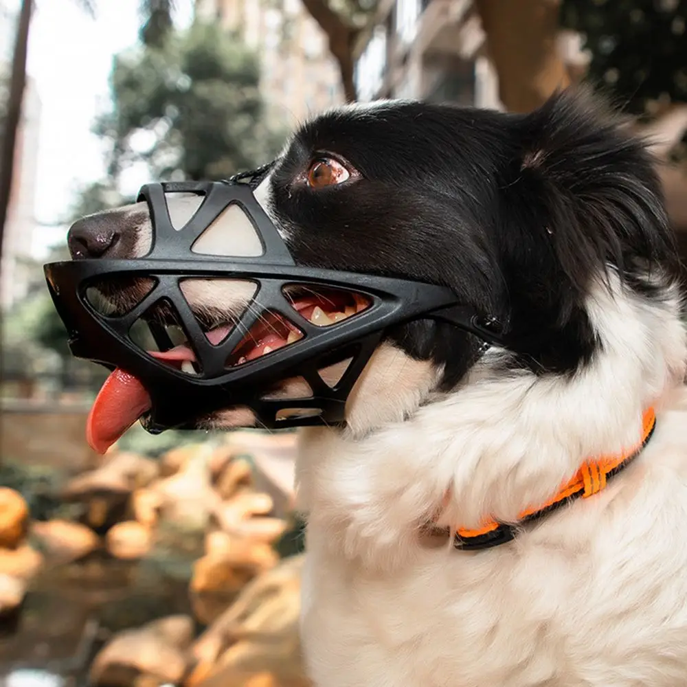 

Black Anti-Eat Grid Design Adjustable Comfy Breathable Basket Muzzles Pet Dog Muzzle Anti-Lick
