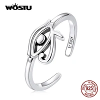 wostu 925 sterling sliver eye of horus protection lucky hollow open rings for women female original jewelry cqr801