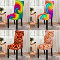 psychedelic multicolor pattern chair cover spandex one piece computer office chair kitchen dining chair covers fundas para silla