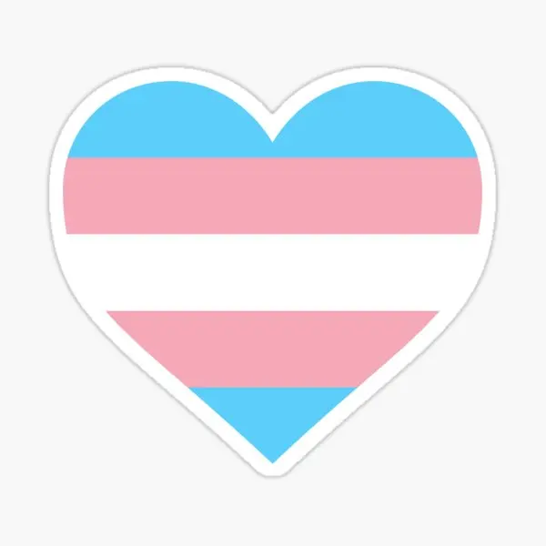

Наклейки с флагом Trans Pride в форме сердца, 5 шт., наклейки для мультяшной комнаты, декор для стены, окна, фона, милый ноутбук, чемодан, аниме
