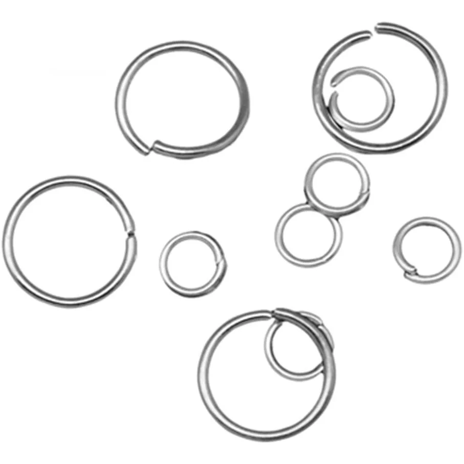 

500g Iron Jump Rings Single and Double Loops Nickel Free Round Platinum Color Size: About 4-20mm in Diameter