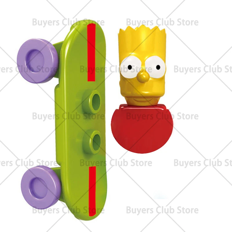 8 штук анимированных мини-фигурок TheSimpsons для конструирования игрушек, мультфильмов, забавных героев Homer, Bart, Marge Simpsonss, совместимые с кирпичной игрушкой.