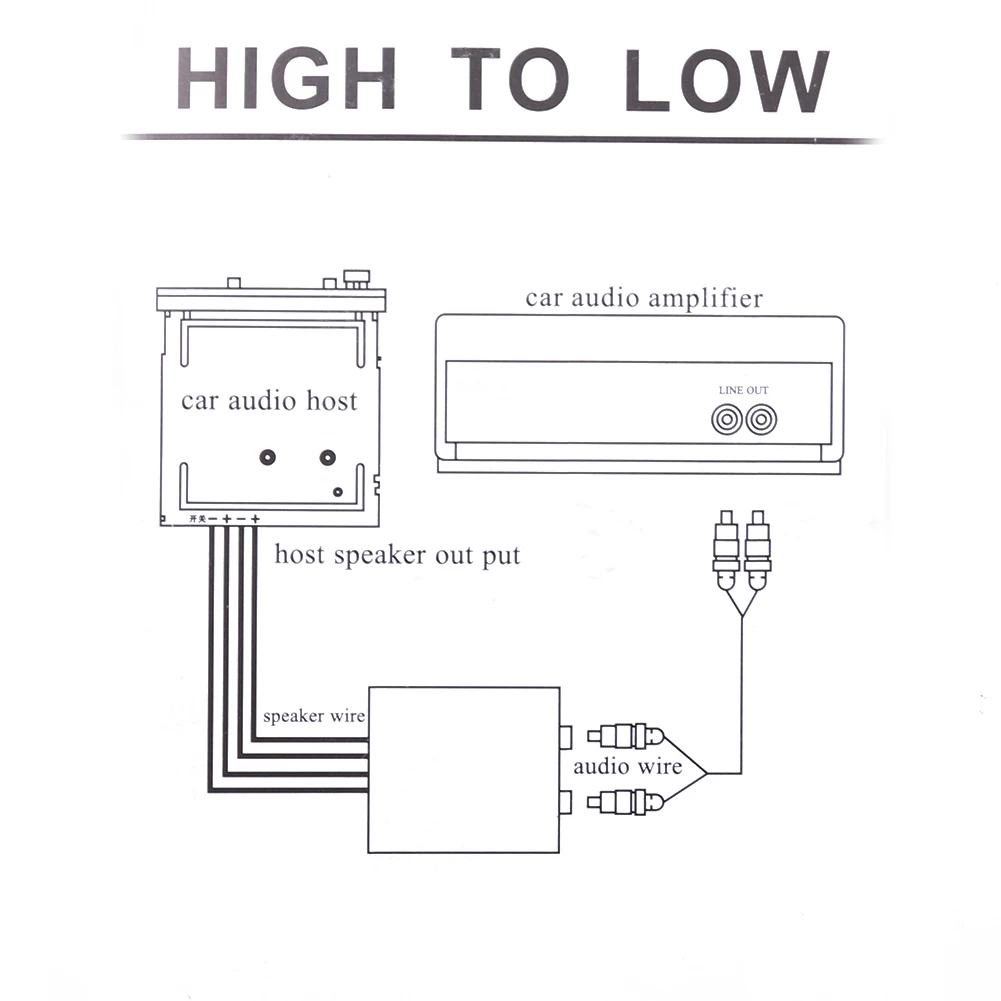 12 В автомобильное аудио от высокого до низкого RCA линейный сабвуфер