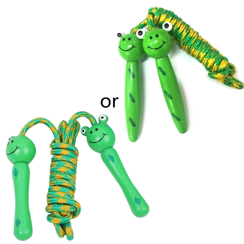 

7 Colors Kids Jump Ropes Wood Handle Sport Bodybuilding Fitness Lovely Cartoon Skipping Adjustable Fitness Ropes