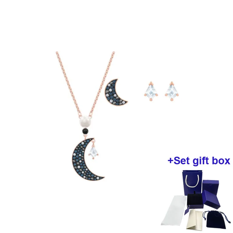 

SWA Moon Pearl High-quality Jewelry Necklace Earrings Set, The First Choice for Holiday Gifts To Express Your Heart