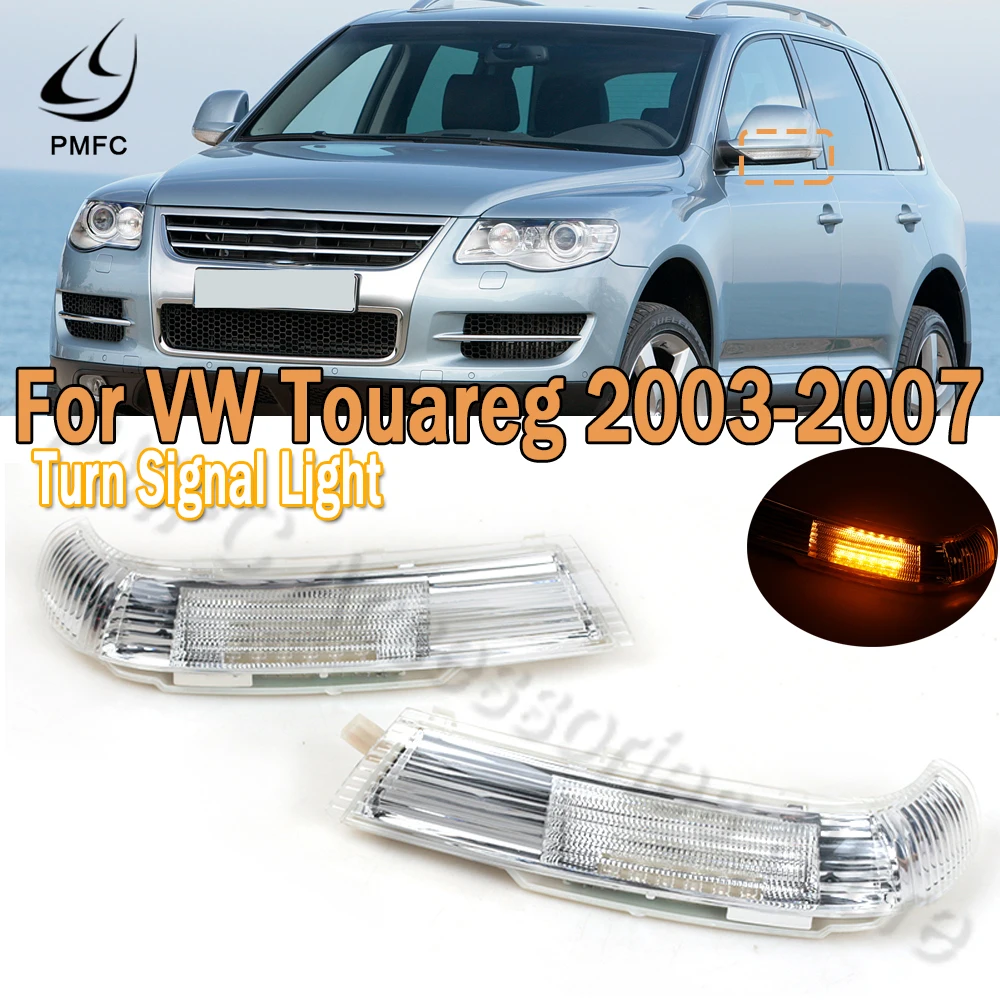 

PMFC Rear Mirror LED Turn Signals Light Car Rear View Mirror Side LED Lamp For VW Touareg 2003 2004 2007 7L6949101B 7L6949102B