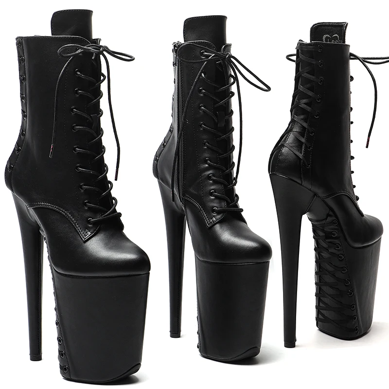 

Leecabe 23CM/9inches Matte Upper Nightclub Open Toe Sexy boots High Heels Platform boot Pole Dance shoes 3B