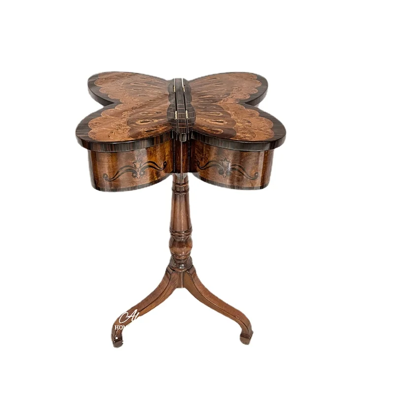 

Spot Butterfly-Shaped Flower Heart Solid Wood Side Table Sofa European Entry Lux Alexander Furniture Triangle Table