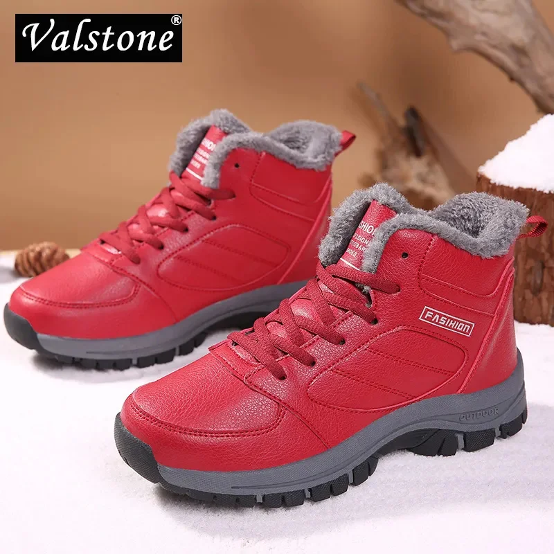 

Fashion Casual Women Ankle Shoes Outdoor Quality Anti-skid Snow Boots Plush Warm Lined Botas Mujer Winter Hard-wearing