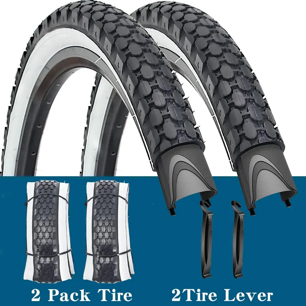 

2 Pack Bike Tire 26 x 2.125 Inch Folding Replacement Bike Tire for Beach Cruiser Bike