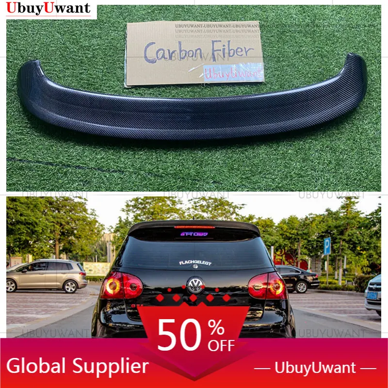 

For Volkswagen VW Golf 5 V MK5 R32 GTI Carbon Fiber Car Rear Roof Lip Spoiler 2006 2007 2008 2009 Window Spoiler Without Lamp