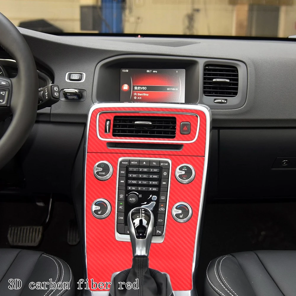 Углеродное волокно для Volvo S60 V60 2011-2017, автомобильная пленка, внутренняя наклейка, центральная консоль, приборная панель, воздушная дверная ручка, подъемная панель (art.: 3920c765ffa40) - 3920c765ffa40