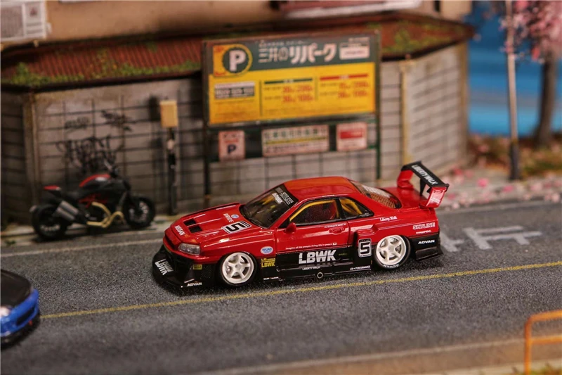 

Street Weapon 1:64 LBWK Nissan GTR ER34 Car hood open ver Diecast Model Car