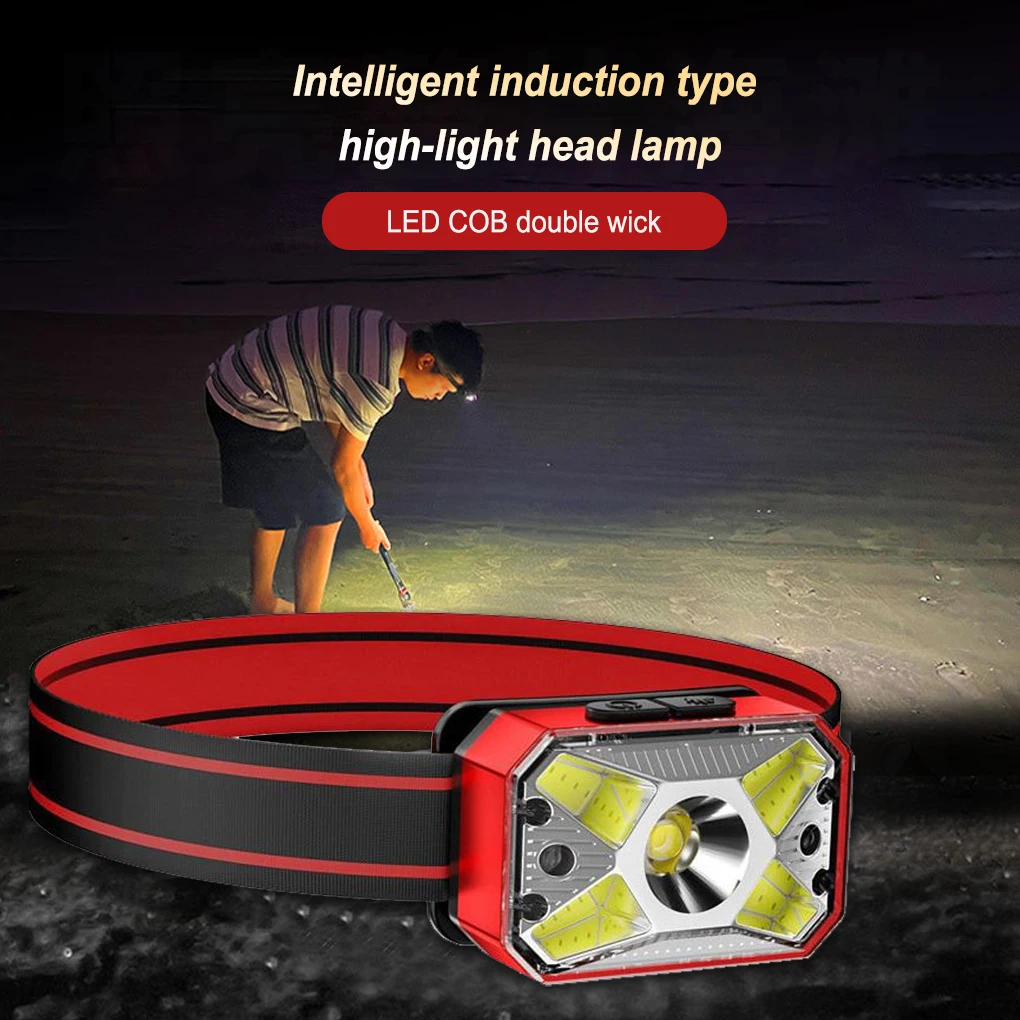 

LED Headlamp COB Red Light Super Bright Type-C Head Torch Headlight