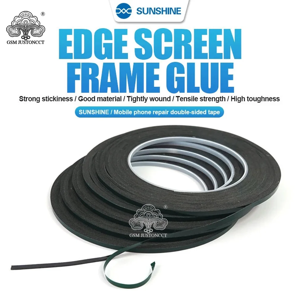 

SUNSHINE Green Membrane Foam Black Double Sided Tape Edge Screen Frame Glue Strong Stickiness Single Layer Thickness