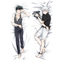 anime pillowcase tokyo ghoul costume cool boys ken kaneki otaku dakimakura throw pillow cover hugging body pillow case peachskin