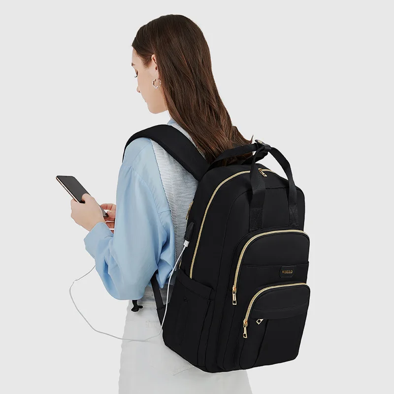 

High Capacity Fashion Backpack Outdoor Travel USB Charging Multiple Pockets Knapsack Laptop Magazine Storage Organize Rucksack