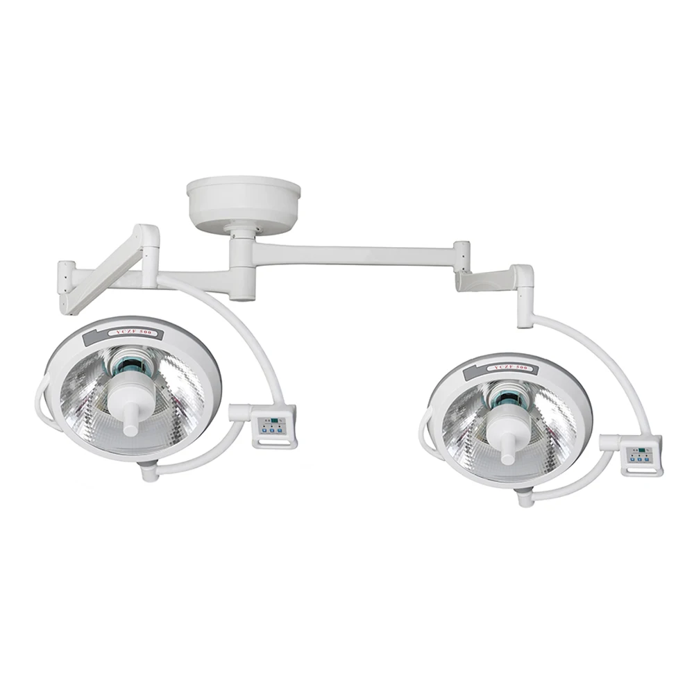 

Hospital Equipment Operation Halogen Ceiling Mounted Double Arms Surgical Mobile Spot Lights Operating Lamps Studio Strobe Light