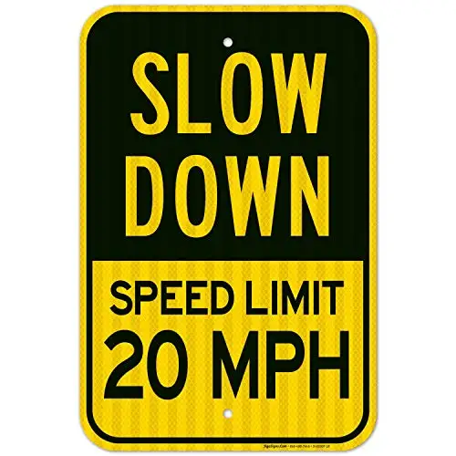 

Slow Down Sign, Speed Limit 20 MPH Sign