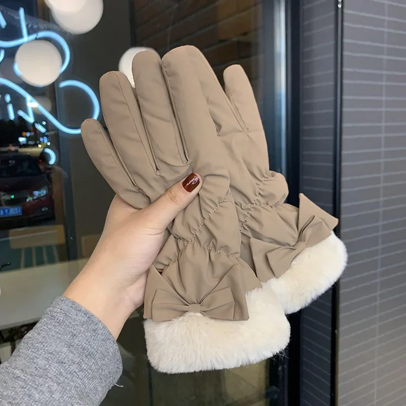 

Gloves women's winter thickened velvet cycling cold can touch screen women's winter cycling electric bike warm cotton gloves