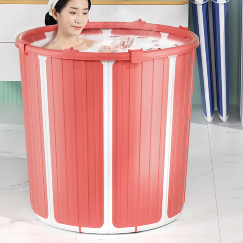 

Plastic Bucket Bathtub Anti Slip Adult Folding Portable Bath Barrel Bathtub Lid Cover Banheira Dobravel Adulta Bathroom Products