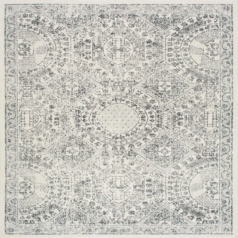 

Delightful Vintage Gray Area Rug - 6' Size, Perfect Addition to Any Living Space