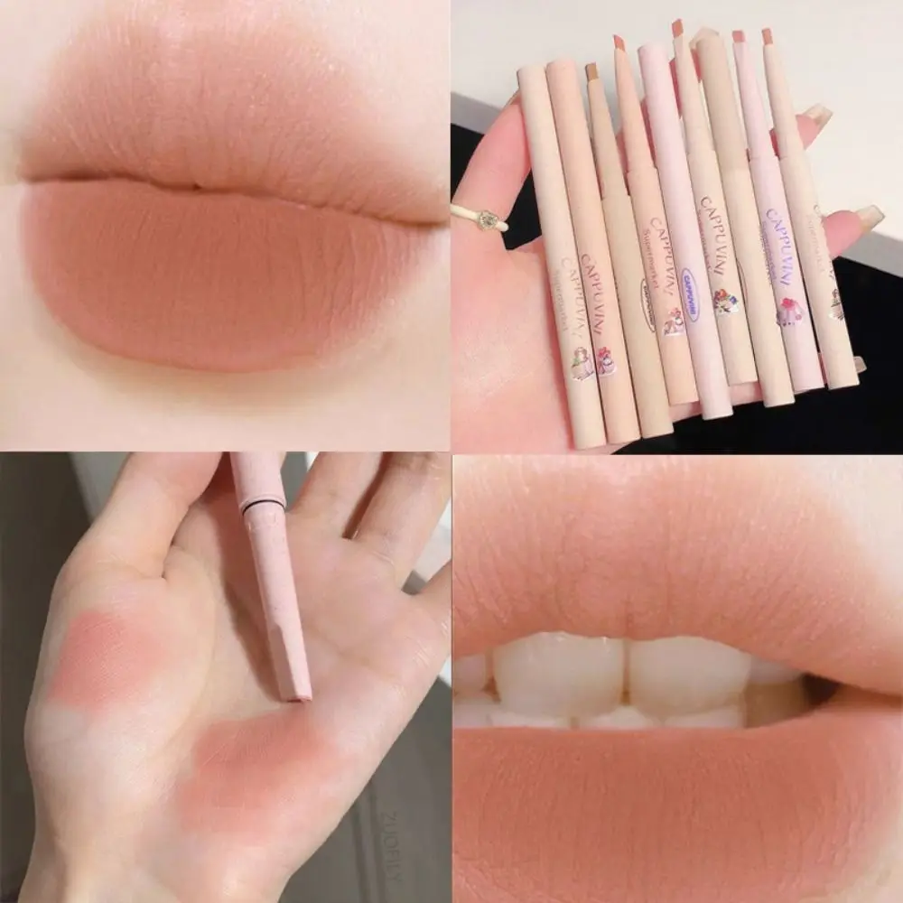 

Matte Lip Liner Lipstick Pen Long Lasting Non-stick Cup Waterproof Smooth Soft Velvet Lipliner Pencil 5 Colors Nude Lip Gloss