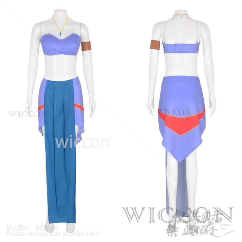 Аниме фильм Атлантида косплей Хэллоуин костюм принцессы Киды синее платье